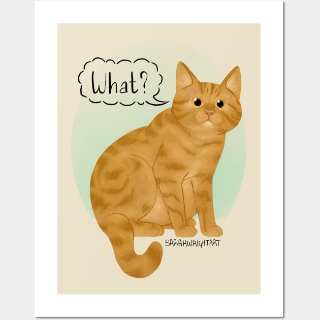 Defensive Kitty Wall Art by SarahWrightArt